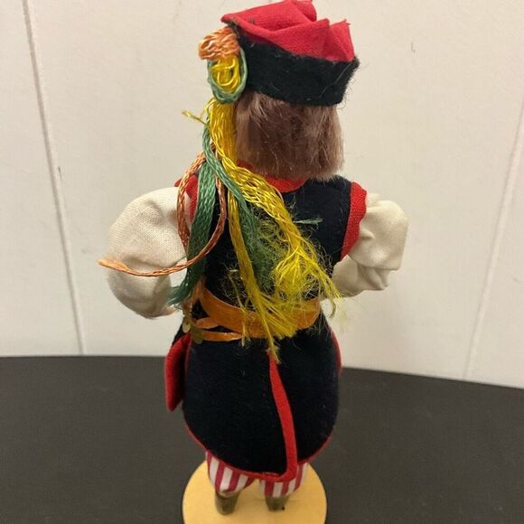 Vintage Handmade 8" Tall Handmade Plastic Doll Man With Clothing and stand - Picture 9 of 11